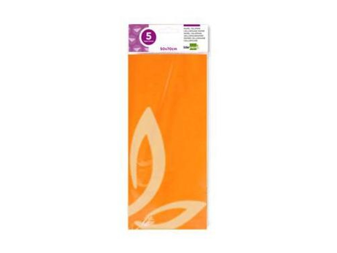 Papel Celofane Liderpapel 50X70 Cm 22G/M2 Bolsa de 5 Folhas Laranja