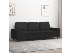 Sofá De 3 Plazas | Sofá De Salón | Sofá De Descanso De Tela Negro 180 Cm Wsd840340