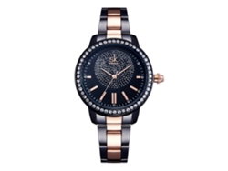 Reloj De Pulsera Para Mujer Con Diamantes De Imitación, Brazalete De Acero Inoxidable, Movimiento De Cuarzo, Color Negro.