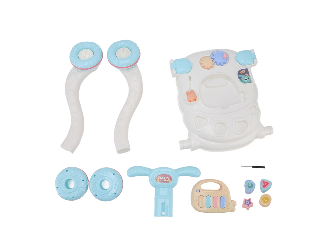 Andador Para Bebé Con Ruedas, Plástico Resistente, Asa Antideslizante Ajustable, Color Azul.