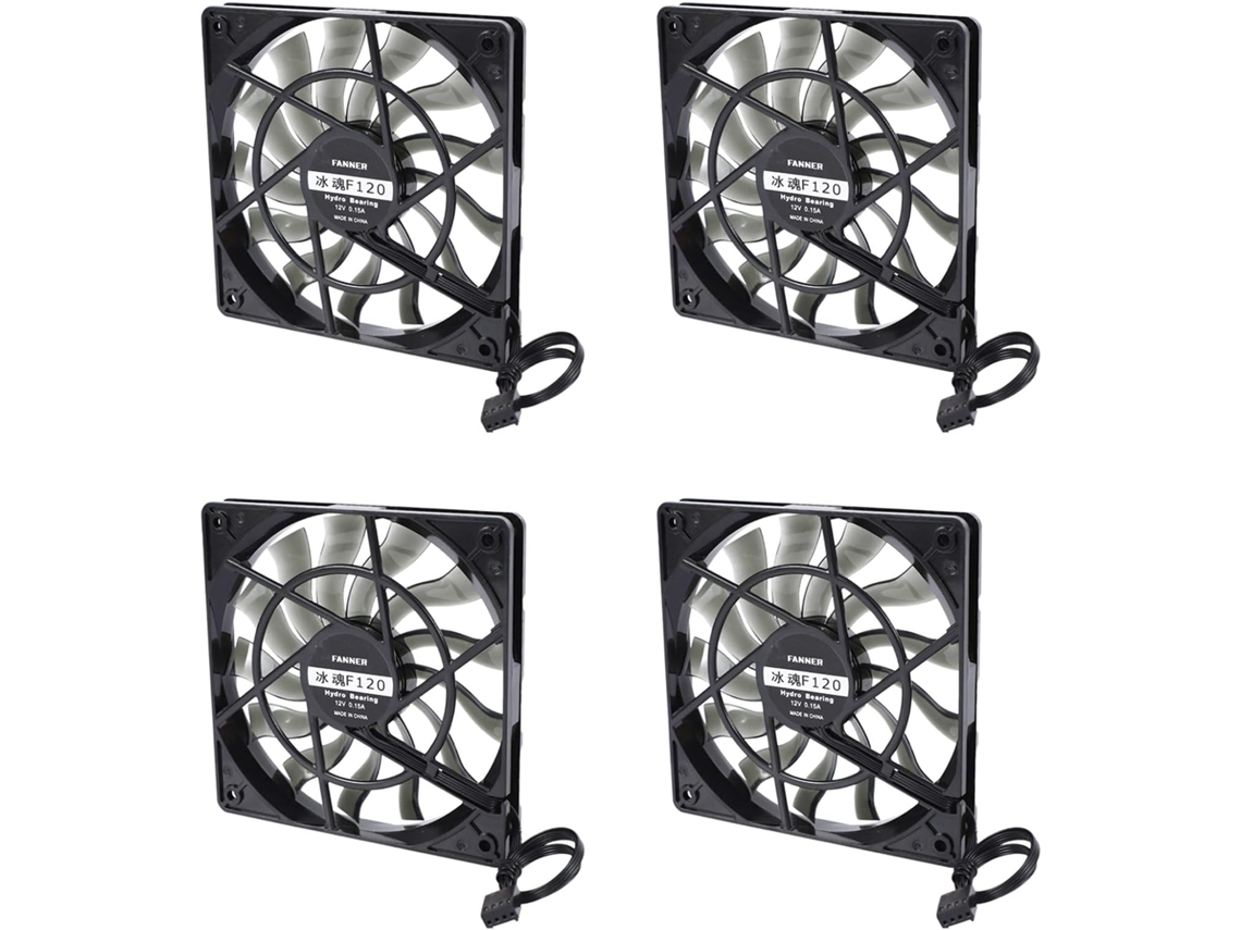 4 Ventiladores Silenciosos Delgados De 12 Mm De Grosor (120 X 120 X 12 Mm) Para Ordenador De Sobremesa De 12 V.