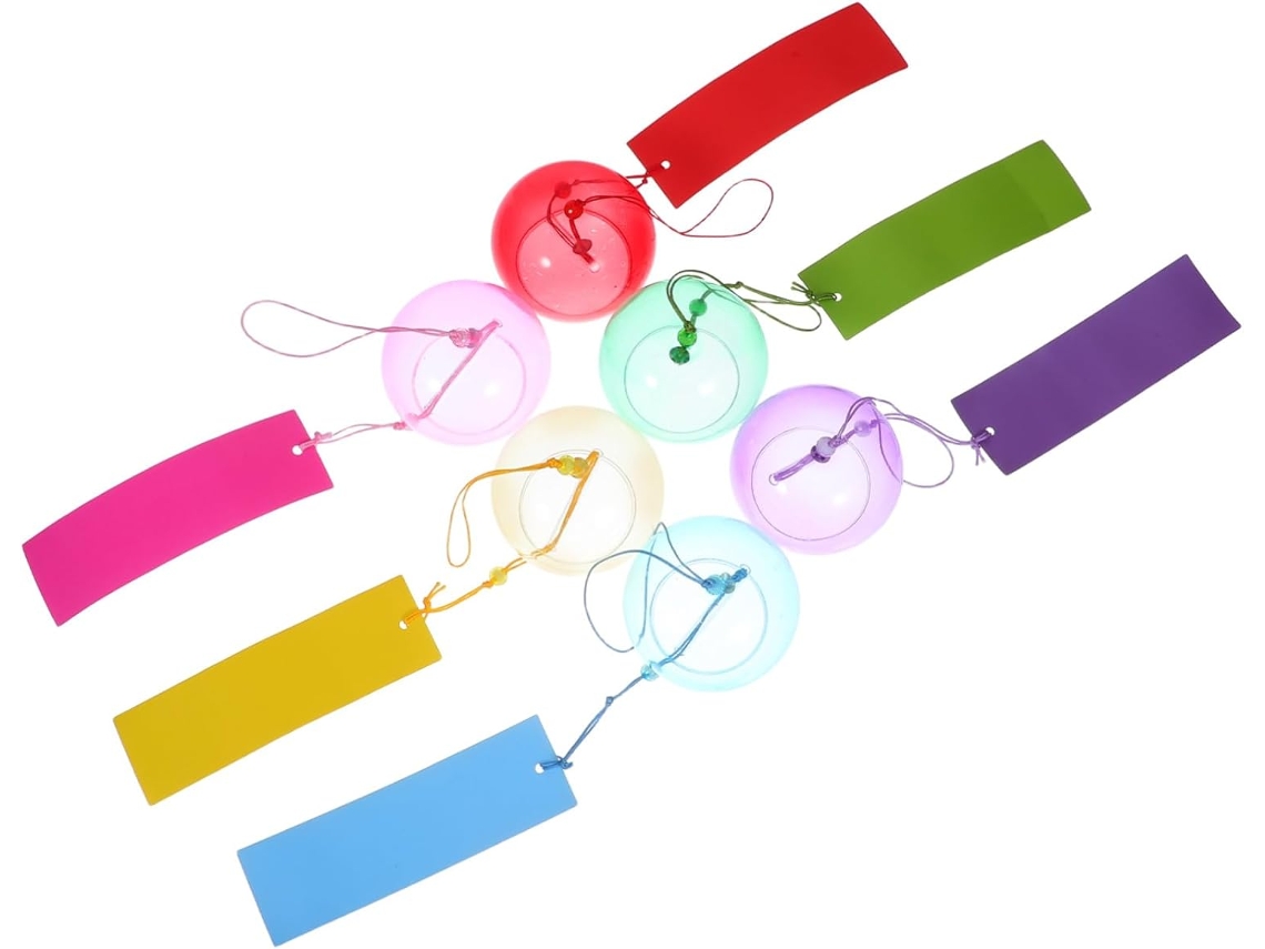 Juego De 6 Campanillas De Viento Japonesas De Cristal Transparente Para Colgar. Ideales Para Jardines, Patios, Bodas Y