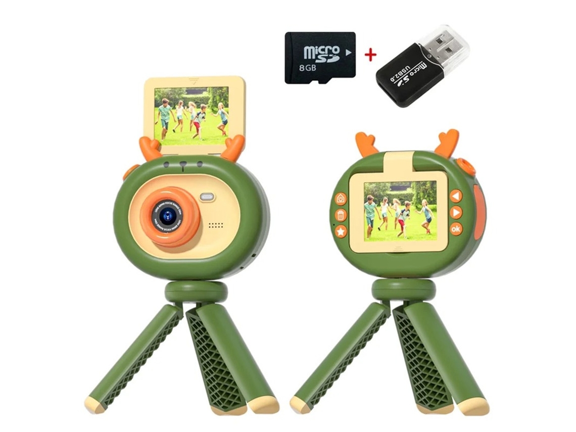 Mini cámara de fotografía infantil de 4800 W, HD, píxeles, 24 pulgadas, giro de 180 grados, con trípode, 8 g, Yizhood