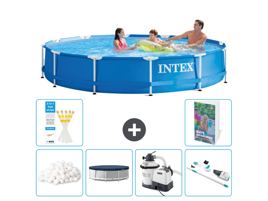 Intex Piscina Com Estrutura Redonda - 366x76 Cm - 7-peças S169