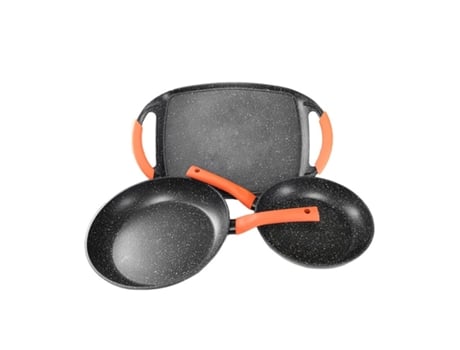 Juego De Sartenes Y Plancha De Asar Piedra Inducción 24'-28' Plancha 47Cm ELITE