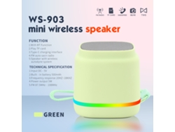 Coluna Bluetooth Eifson Minialtavoz Ws-903 (verde)