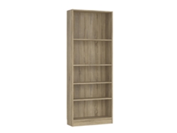 Librería Wellhome Turia con 4 estantes, 79x26x203cm, color Roble.