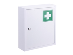 Armário De Medicamentos Relaxdays, Com Fechadura, 3 Compartimentos, A X L X P: 36 X 31,5 X 10 Cm, Branco/verde