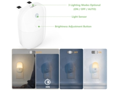 Luz nocturna LED con sensor de movimiento enchufable en la pared con lámpara blanca cálida luz nocturna activada por movimiento PIR para niños/adultos escaleras pasillo cocina IKIKSO