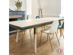 Mesa de Comedor Rectangular MON PETIT MEUBLE FRANÇAIS con 2 Extensiones (Marrón - Madera - 220 x 76 x 120 cm)