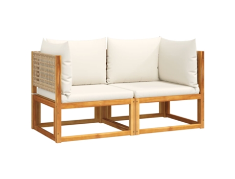 Conjunto 2 Sofá De Jardín VIDAXL Marrón Madera de acacia
