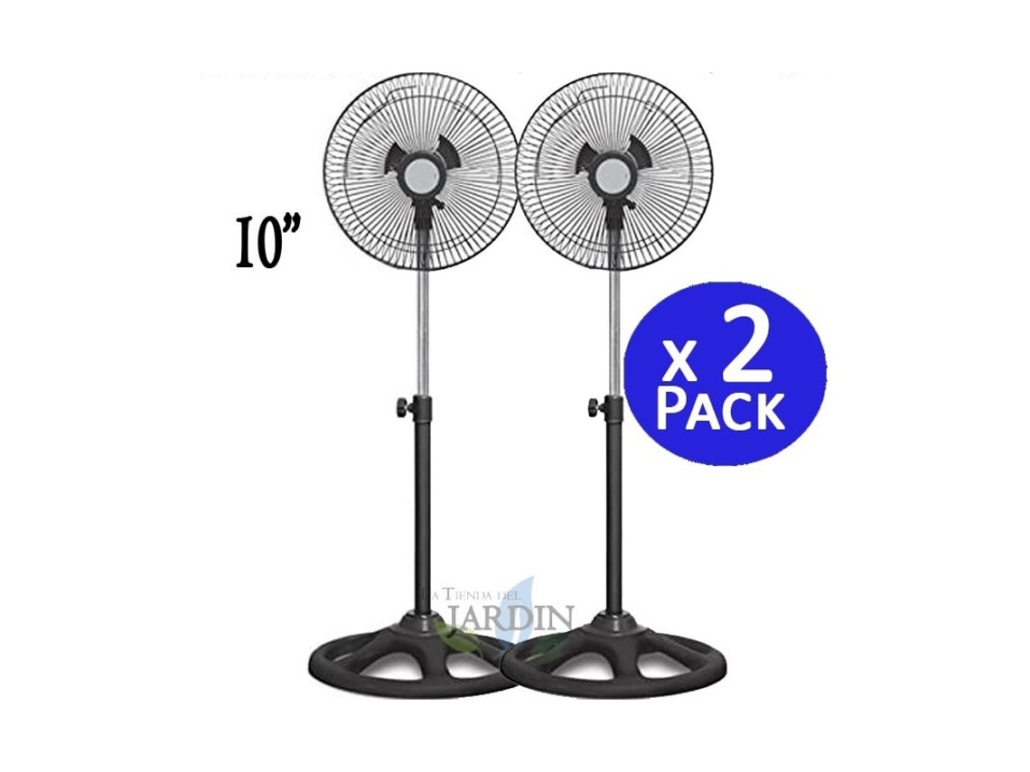 Ventilador de Pie 10'' 45W 3 Velocidades Y Altura Regulable Thulos Pack 2 SUINGA