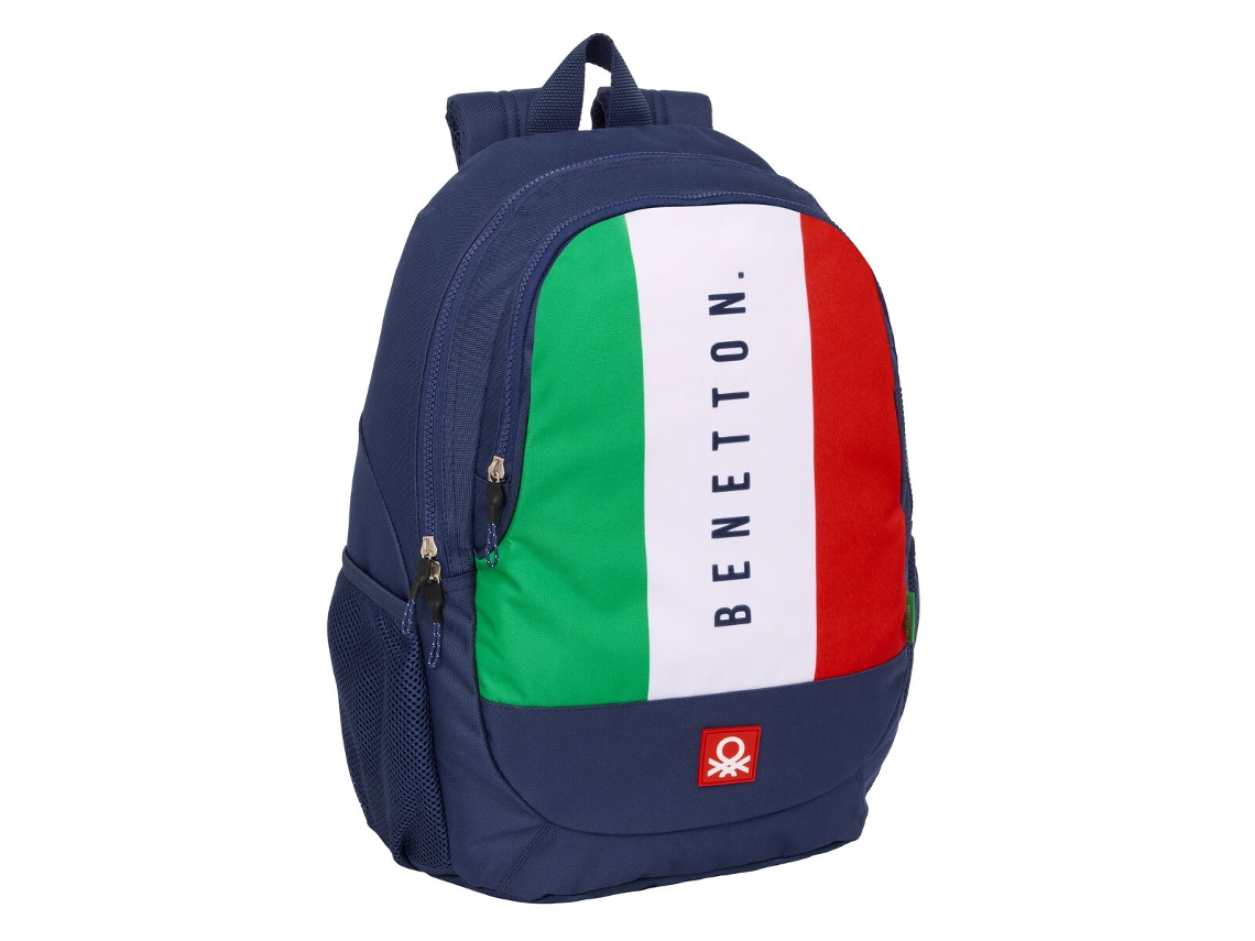 Mochila escolar con bandera de Benetton (poliéster 600d azul marino)