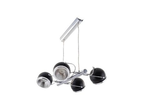 Lámpara De Suspensión Bola En Metal Negro 79X60X80 Cm EPIKASA