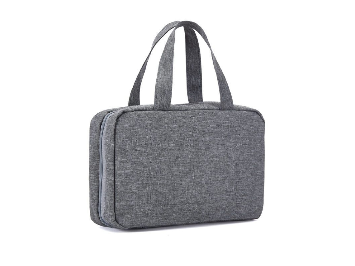 2026-linjou Bolsa De Maquillaje Portátil Impermeable Con Gancho, Bolsa De Toiletries De Viaje Gris