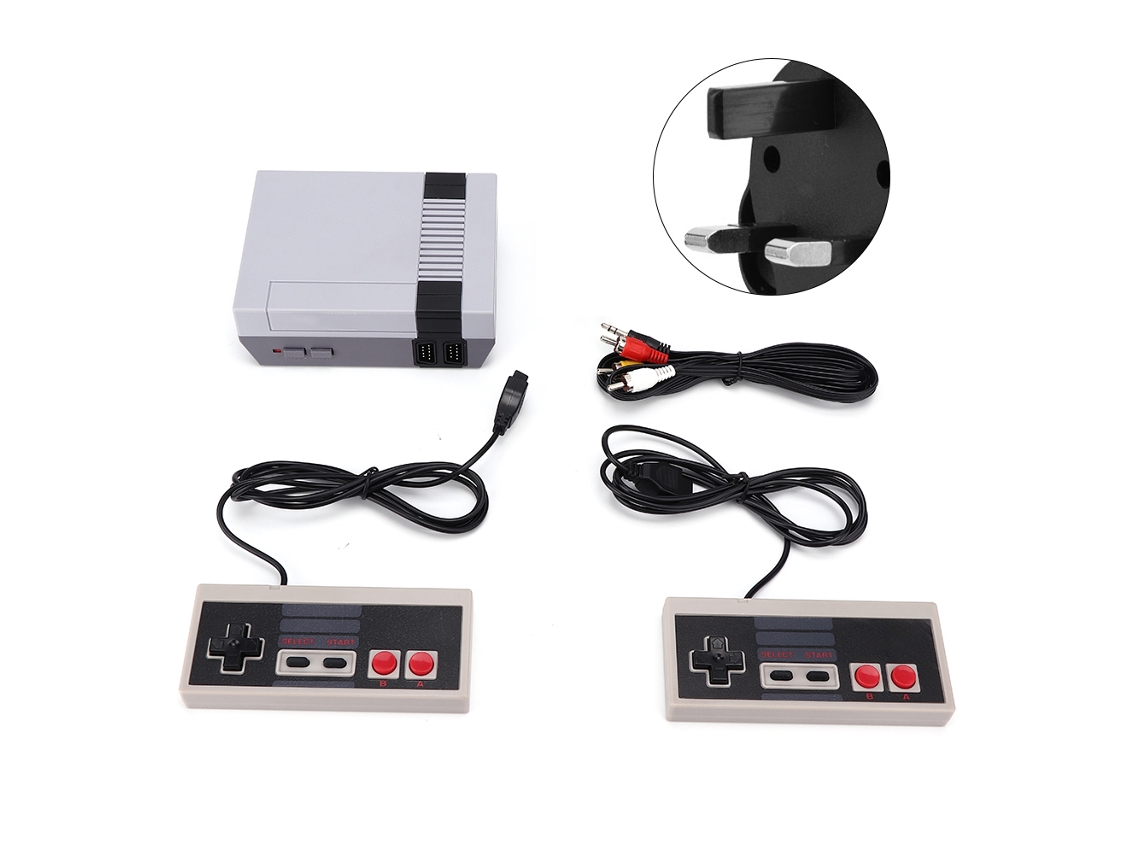 Miniconsola De Videojuegos Con 2 Mandos Y 620 Juegos De 8 Bits Integrados, Abs Blanco.
