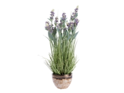 Homescapes Artificial Purple Lavender Plant In Decorative Metallic Ceramic Pot, 66 Cm Tall