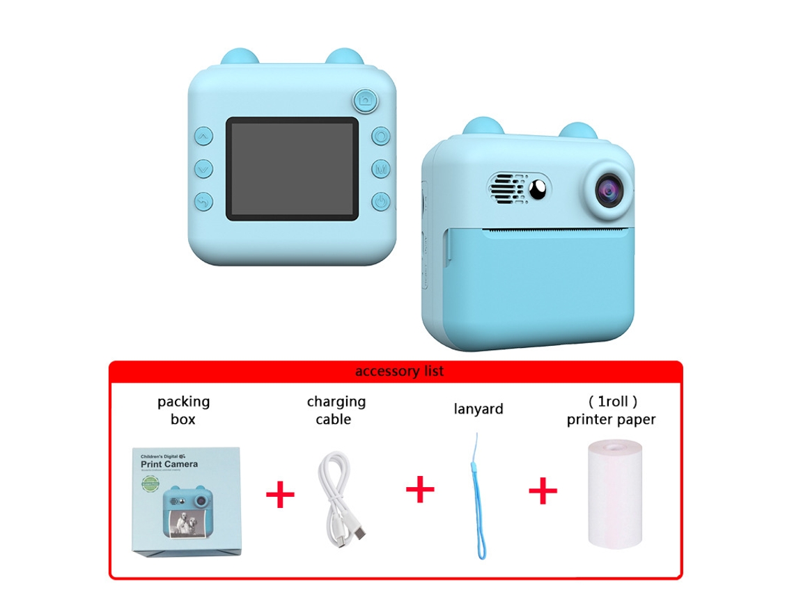 Cámara instantánea, mini cámara térmica para niños, color azul Cuich