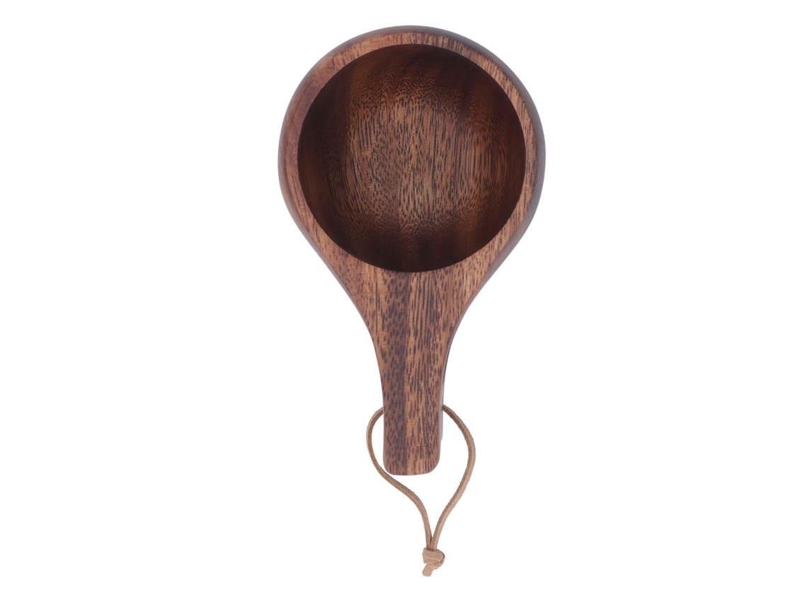 Taza de madera portátil de estilo nórdico para acampar, hecha a mano con asa para agua, café y leche.
