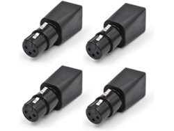 Adaptador Ethernet Rj45 Con Conector De 4 Piezas Y Xlr De 3 Pines Para Audio Y Vídeo.