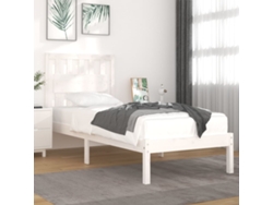 Estructura De Cama Madera Maciza De Pino Blanco 90x200 Cm