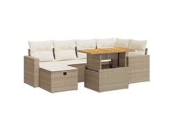 Conjunto 8 sofás jardín y cojines VIDAXL ratán sintético acacia beige