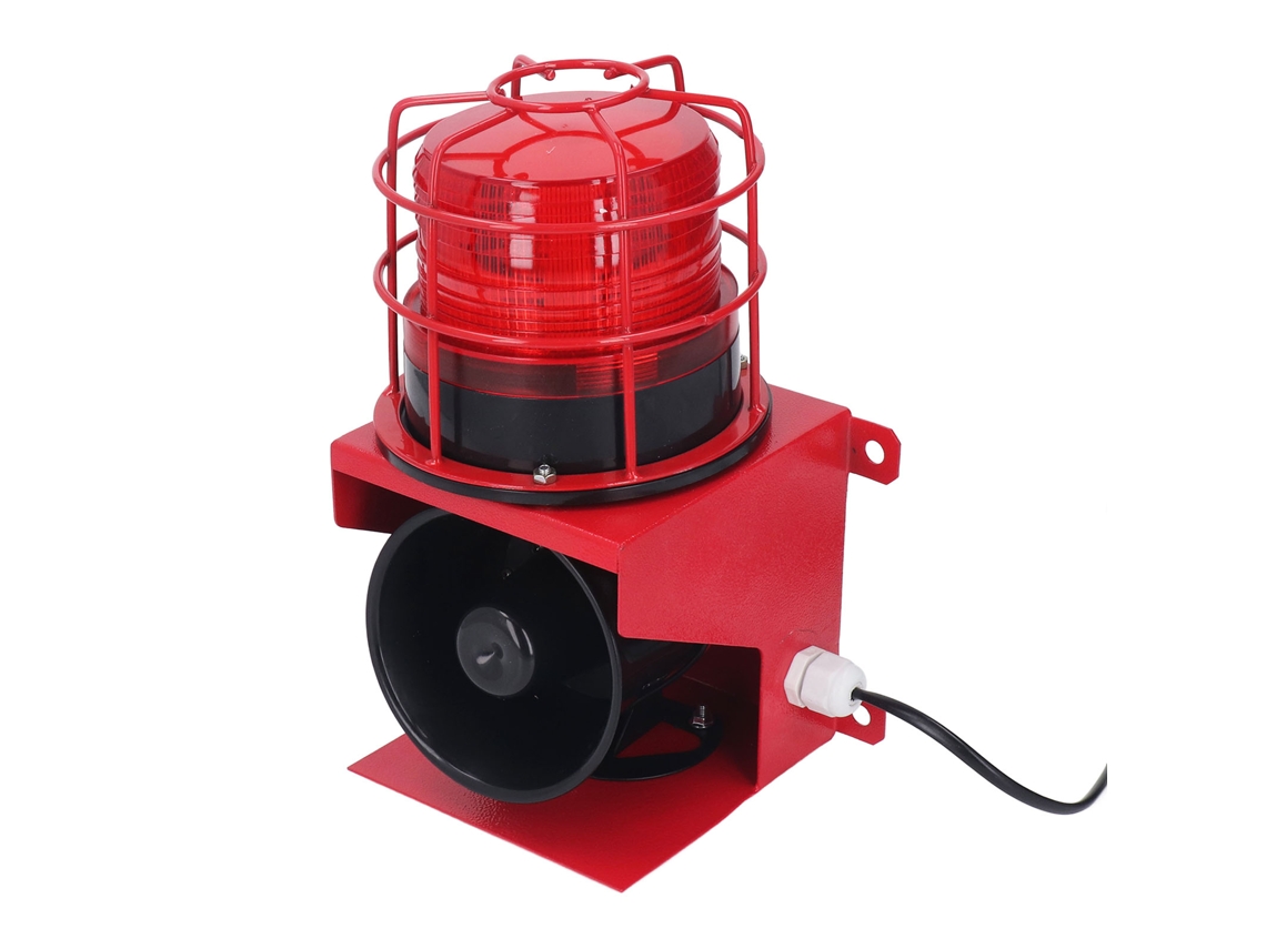 2026as-alarma Industrial De Sonido Y Luz Sirena Potente 115db Seguridad Audible Visual 110v Plug Us