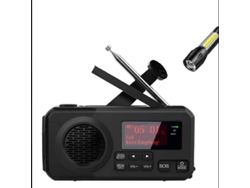 Radio digital Viewleaf DAB/DAB/FM con batería externa de 5000 mAh, manivela y carga solar, linterna, lámpara y alarma SOS para camping.