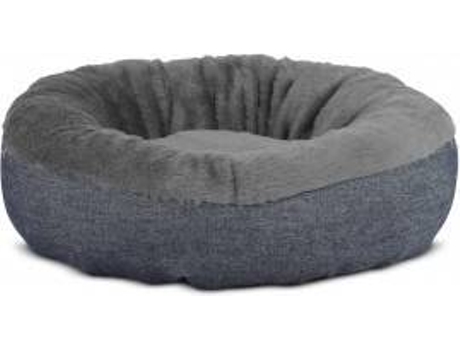 Cama Redonda para Perros y Gatos GAUTY Denim y pelo (Gris y Denim Azul - 57 cm)