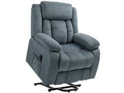 Sillón reclinable con tapicería suave, mando a distancia y bolsillos - Gris