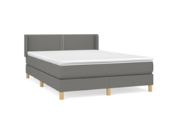 Maison Exclusive - Cama Box Spring Con Colchón Tela Gris Oscuro 140x200 Cm
