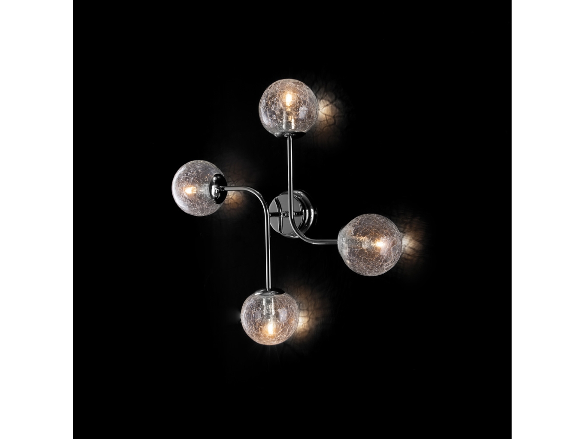Ikarus - Plafón De Hierro Cromado Pulido 4 Luces L.63 X 59 - Bl213-pl4-cr