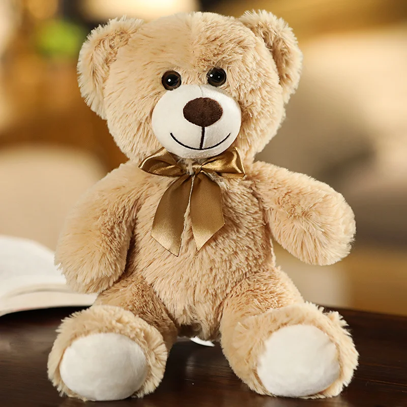 (marrón, 35 Cm) Lindo Y Adorable Peluche De Oso De Dibujos Animados Con Lazo.