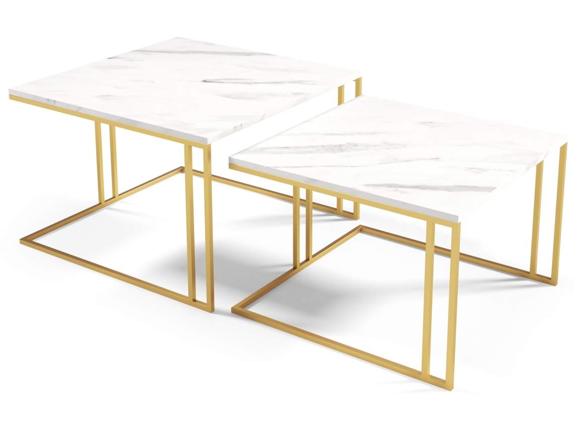Mesa De Centro FURNLUX Premium Astro (Blanco, Madera Contrachapada - 76X76X50 Cm)