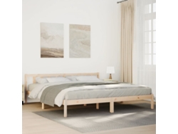 Cama Extralarga Sin Colchón Madera Maciza De Pino 200x220 Cm