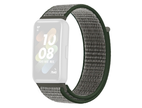 Correa de nailon ajustable cierre de lazo para Huawei Band 7 - verde oliva oscuro