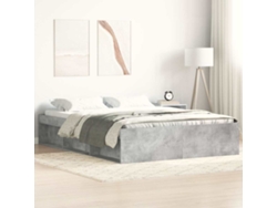 Estructura De Cama Gris Hormigón 150x200 Cm