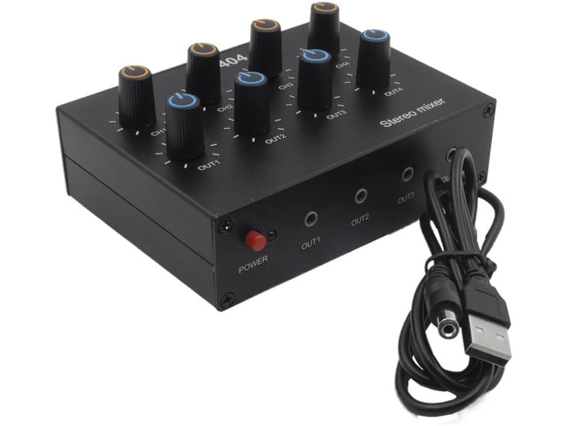 Mezclador De Audio Estéreo Au-404 Con Salidas De Entrada Múltiple De Doble Canal Para Música.
