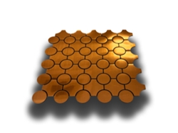 Azulejos autoadhesivos acústicos y aislantes 3D para mascotas, 30 x 30 cm (grosor de 4 mm), círculos dorados
