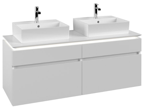 Villeroy &amp Boch Legato Vanity unit B669 1400x550x500mm 2 lavabos iluminación LED