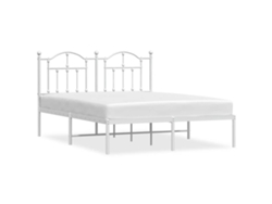 Maison Exclusive - Estructura Cama Sin Colchón Con Cabecero Metal Blanco 140x190cm
