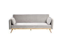 Sofá cama Beliani Wing de poliéster gris (205 x 80 x 76 cm)
