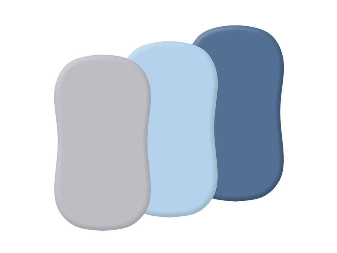 Juego De Sábanas Para Nido De Bebé Chrui 0-24 Meses Microfibra Elástico Lavable 3 Unid 81x43cm (gris Azul Cielo Azul Marino)