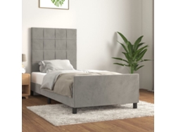 Estructura De Cama Sin Colchón Terciopelo Gris Claro 100x200 Cm