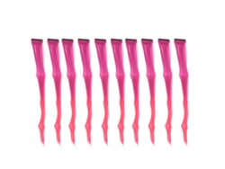 10pcs Clip On Mechas Cabello Largo Recto Accesorio De Pelo Gradiente Rosa Morado Rojo Individualmente Envuelto
