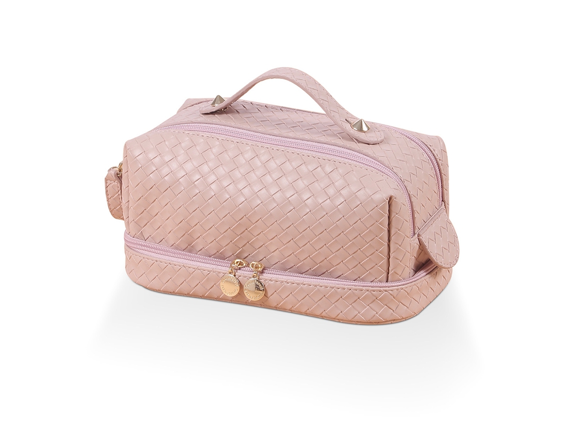 Bolsa de maquillaje de gran capacidad para mujer, piel sintética, resistente al agua NEVEANCE
