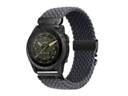 Bracelete Para Garmin (26mm) - Nylon Trançado - Fivela De Paraquedas - Liberação Rápida Cinza Escuro