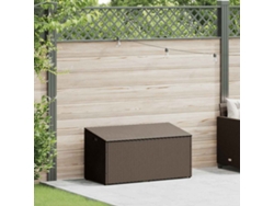 Caja de almacenamiento de mimbre para jardín, marrón, MAISON EXCLUSIVE (110 x 50 x 58 cm)
