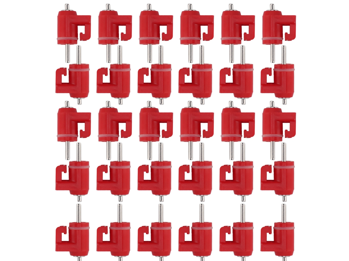 30 bebederos de pezón para pollos, accesorios para exteriores, cabeza roja, clavo fino.