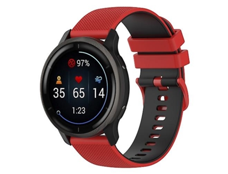 Pulsera para Suunto 5 Peak Plaid Texture Pequeña correa de reloj de silicona bicolor Rojo Negro VENISYMLIS